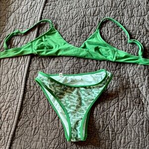 Green Shimmery Bikini Set